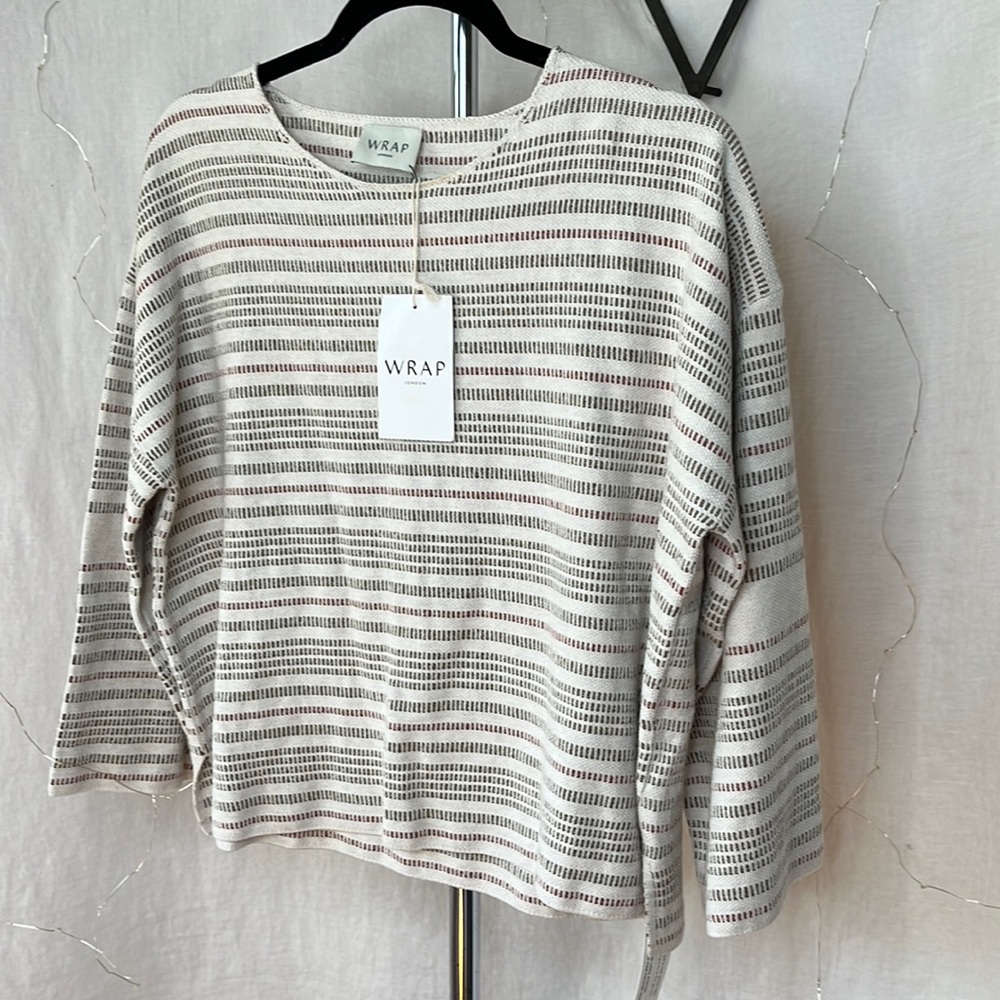 Wrap London ECRU BOXY fit side slits wide sleeve